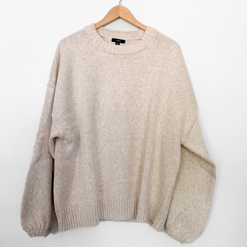 JCrew Puff-sleeve Crewneck Sweater